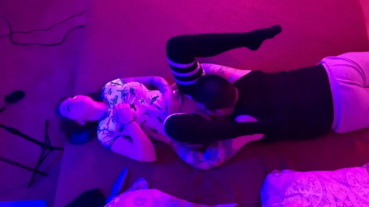 My girlfriend was downstairs, waiting to taste her cum on my lips...