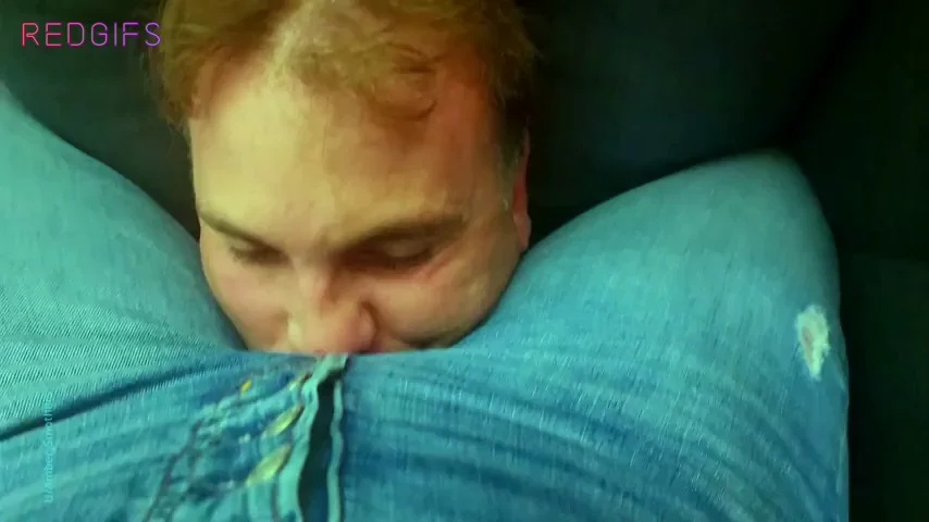 I love to come home and sit on his face in my tight Jeans! The way his nose wrinkles up makes me a happy girl!