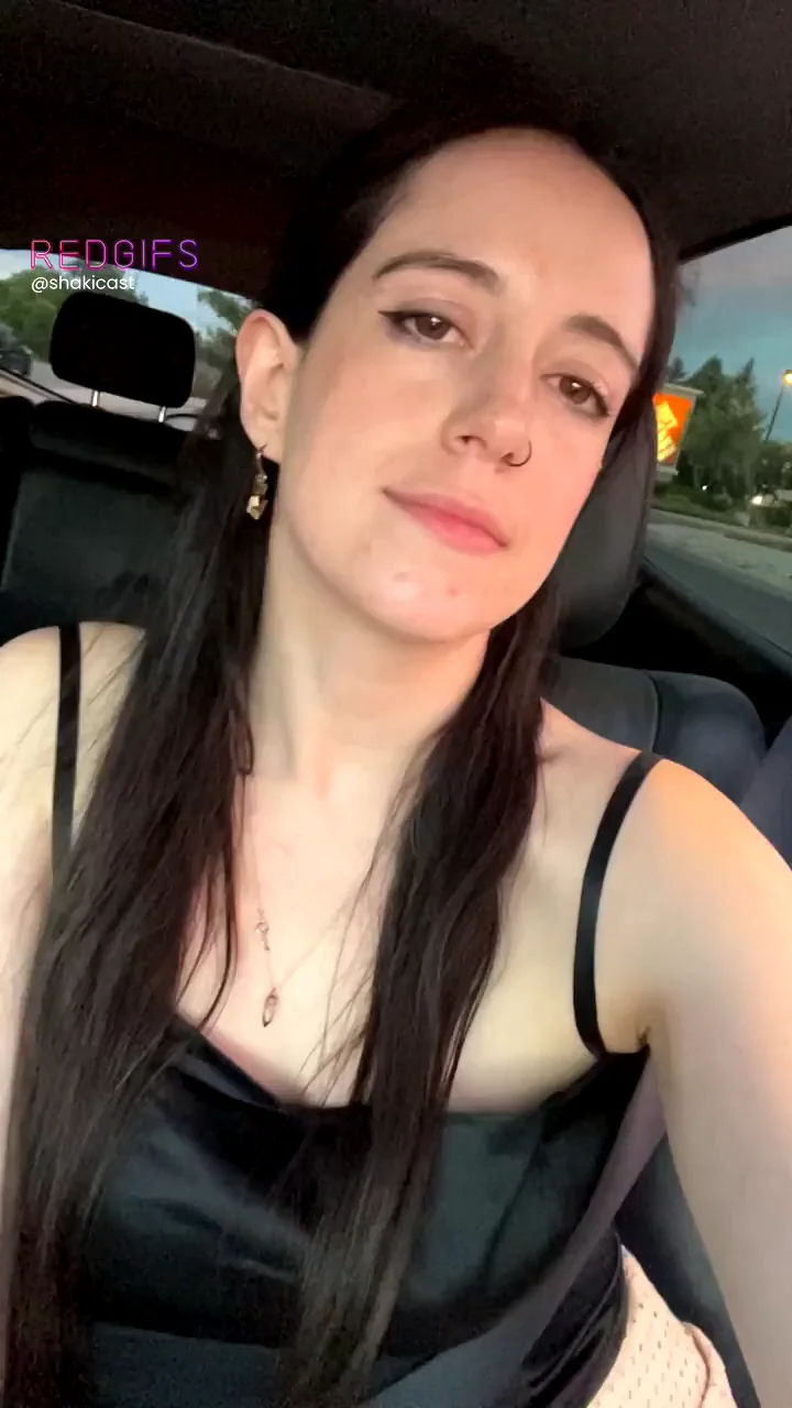 Passenger Slut Frees Hands to Flash Tits & Tease Skirt Ride 😈🚗💦