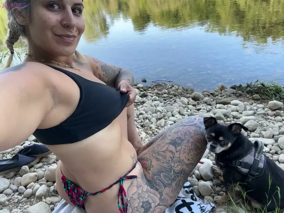 Kayak Creep Stares at My Slutty Bikini Boobs Beach Tease