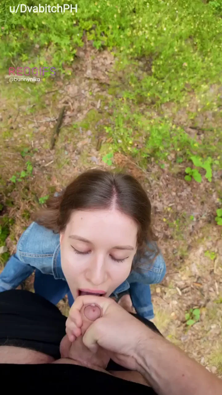 Swallowing Cum While Being Out in Nature