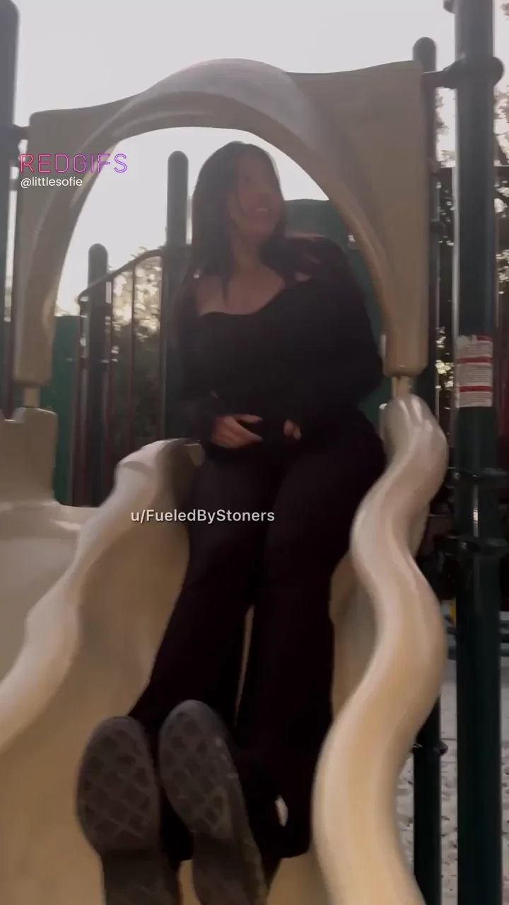 lets go down the slide together [GIF]