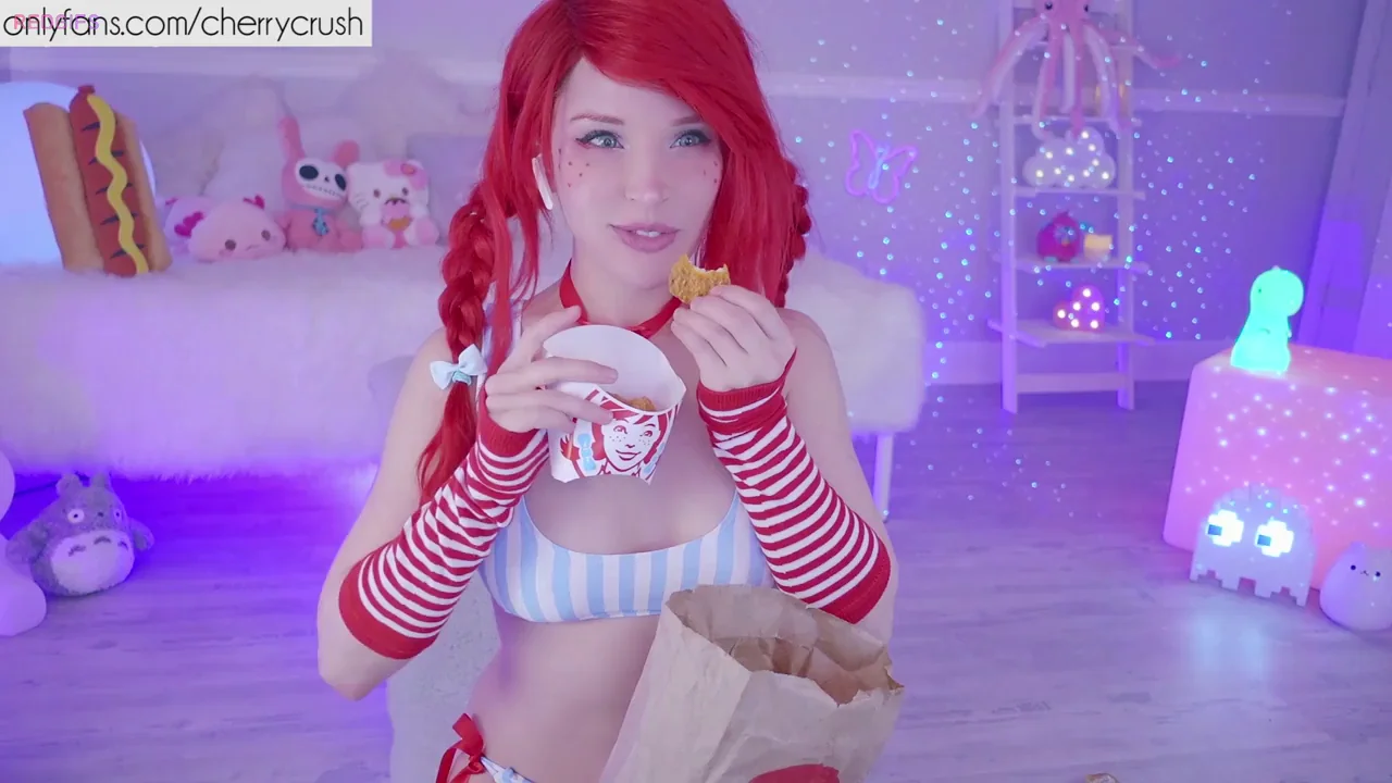 Cherry Crush Slurps Thick Frosty as Slutty Wendy Cosplay Queen