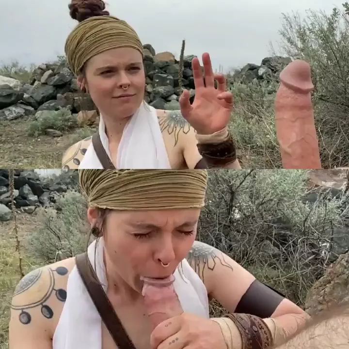 Rey Skywalker slurps the dick to FORCE you to cum in her mouth! May the 4th be with you