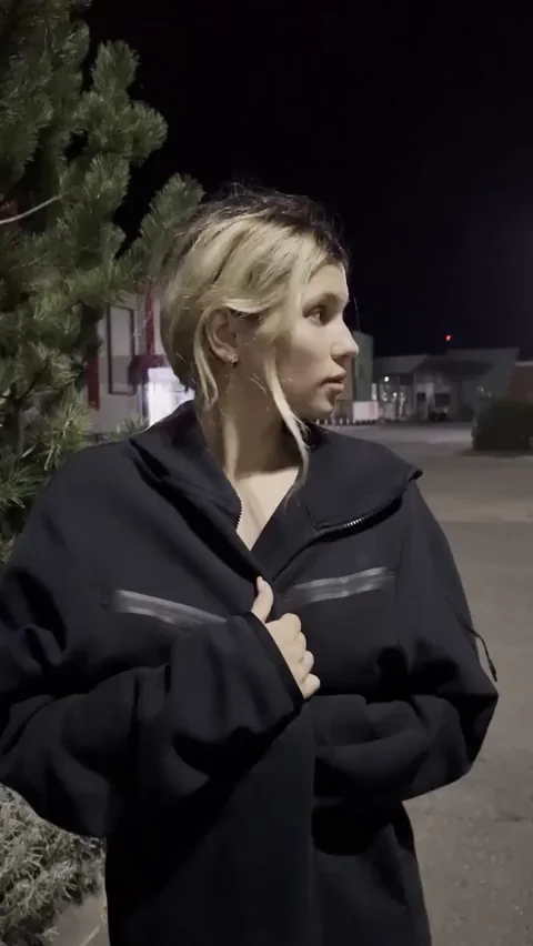 Midnight Flash: Slutty Tits in Public Pine Shadows