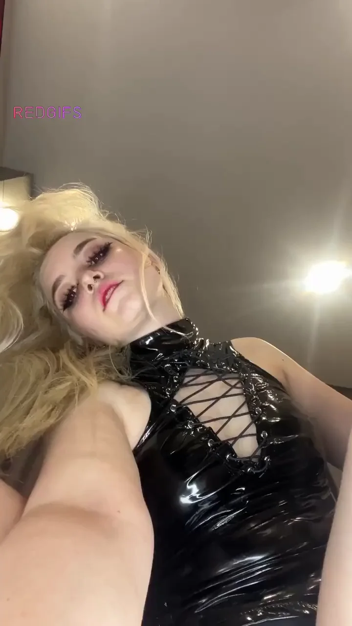 I'm on top of you in a latex dress
