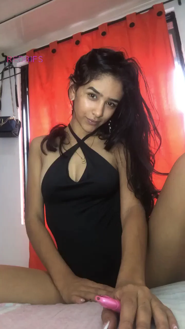 Valeria Vega's Slutty Black Dress Tease on the Bed