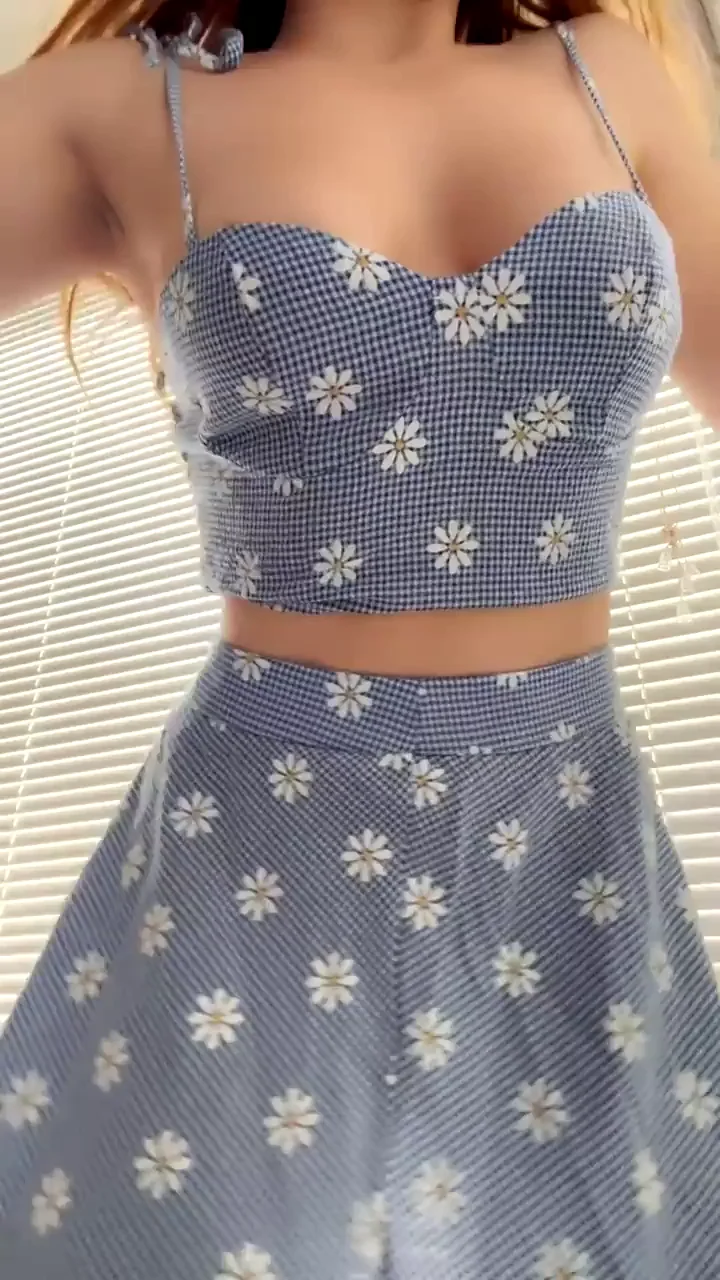 Sundress Slut Tease: Tits Out, Pussy Flash in Gingham Glory