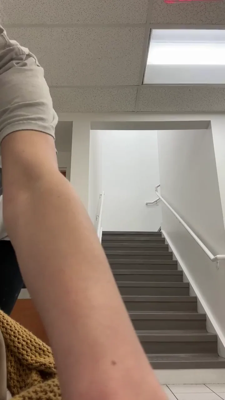 Found this little stairwell for fingering myself, both hidden and out in the open [gif]