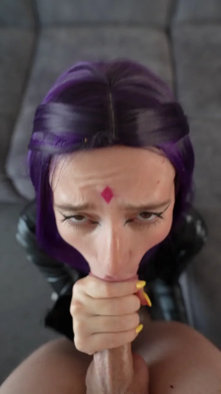 Purple-Haired Slut Begs for Cum Facial Bliss: Cock Worship Worship