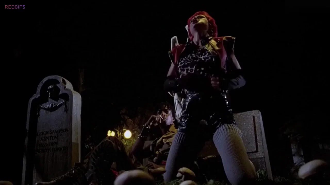 Linnea Quigley's Trashy Zombie Slut Graveyard Tease in Return of the Living Dead