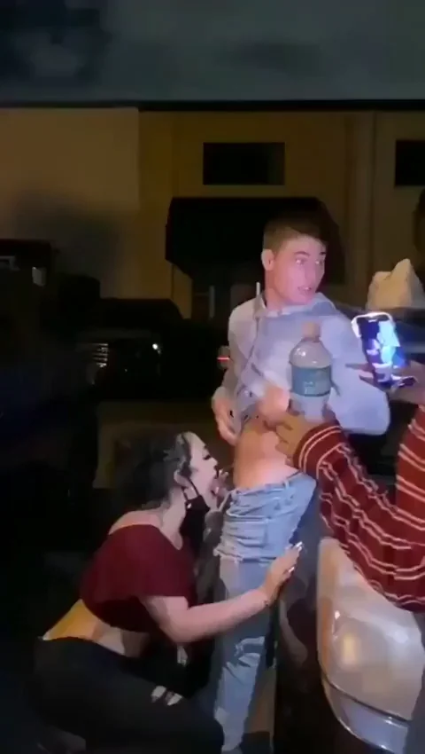 [/r/LustFully] - Slut girlfriend sucking strangers cock outside the club