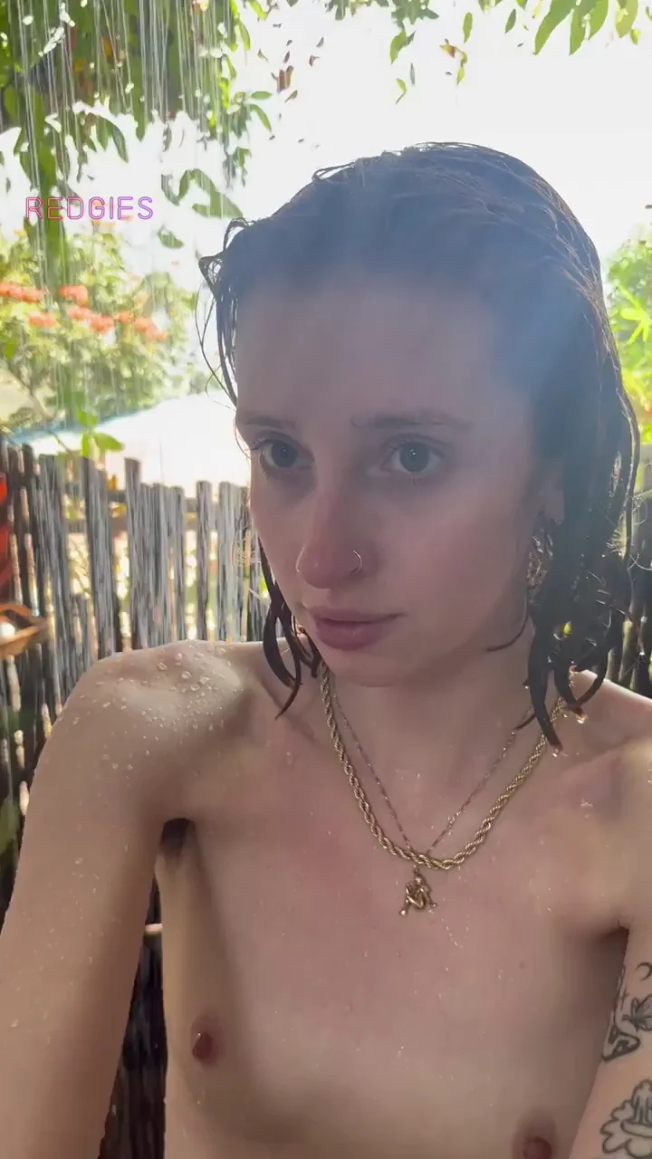 Wet red hairs all over my body