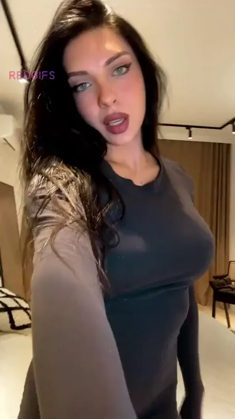 All in Black: Busty Babe's Tease 😈💋