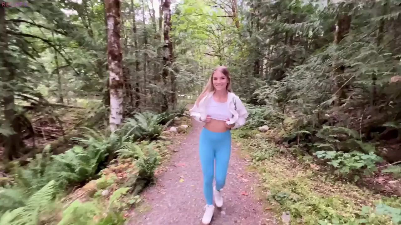 Showing off her tits in public begging to be cummed on