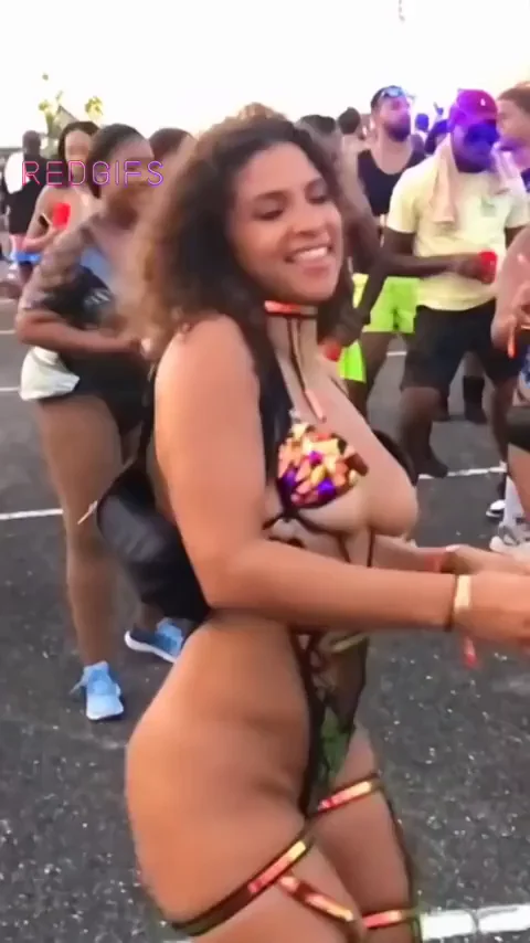 Festival Slut's Epic Ass Bounce in Sheer Carnival Thong