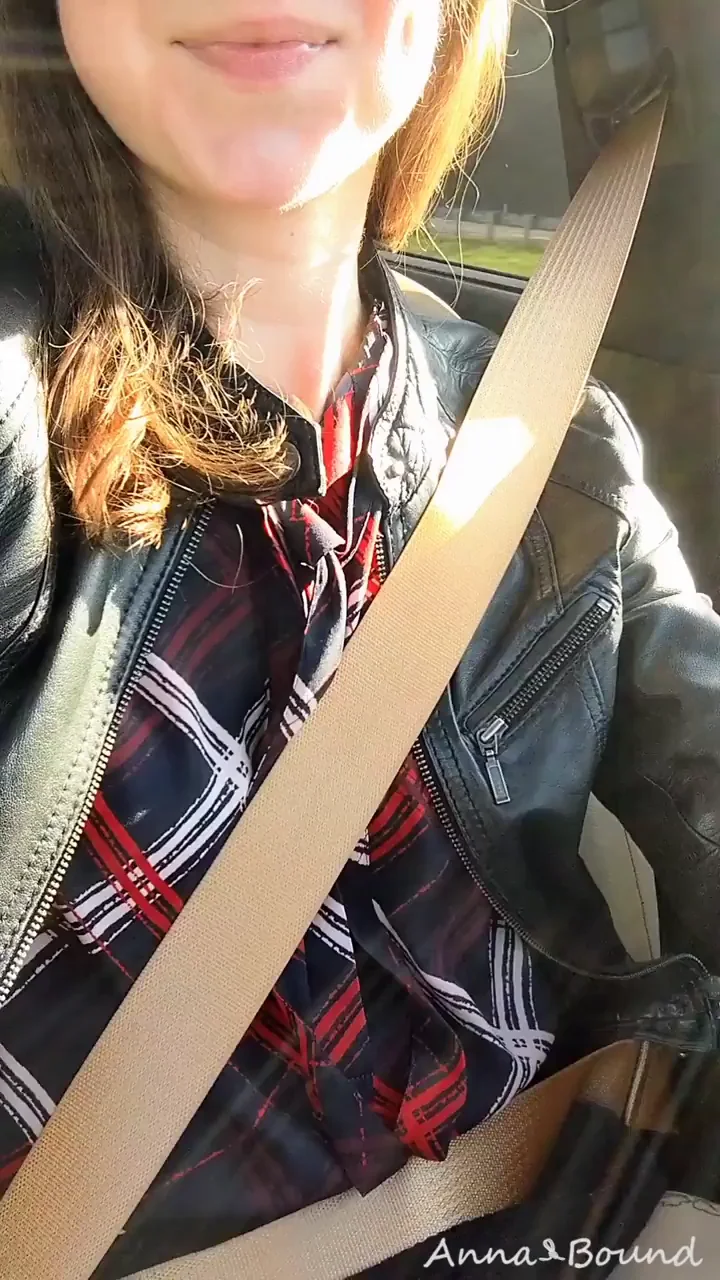 Oops, Forgot My Panties on the Way to Work! 😈🚗 [GIF]