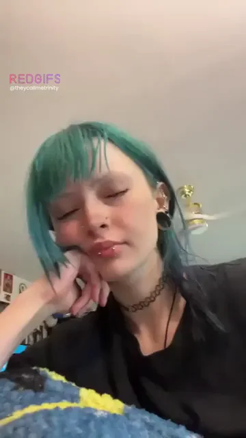 Teal-Haired Goth Slut's Pierced Tits Tease - Your New TikTok Addiction