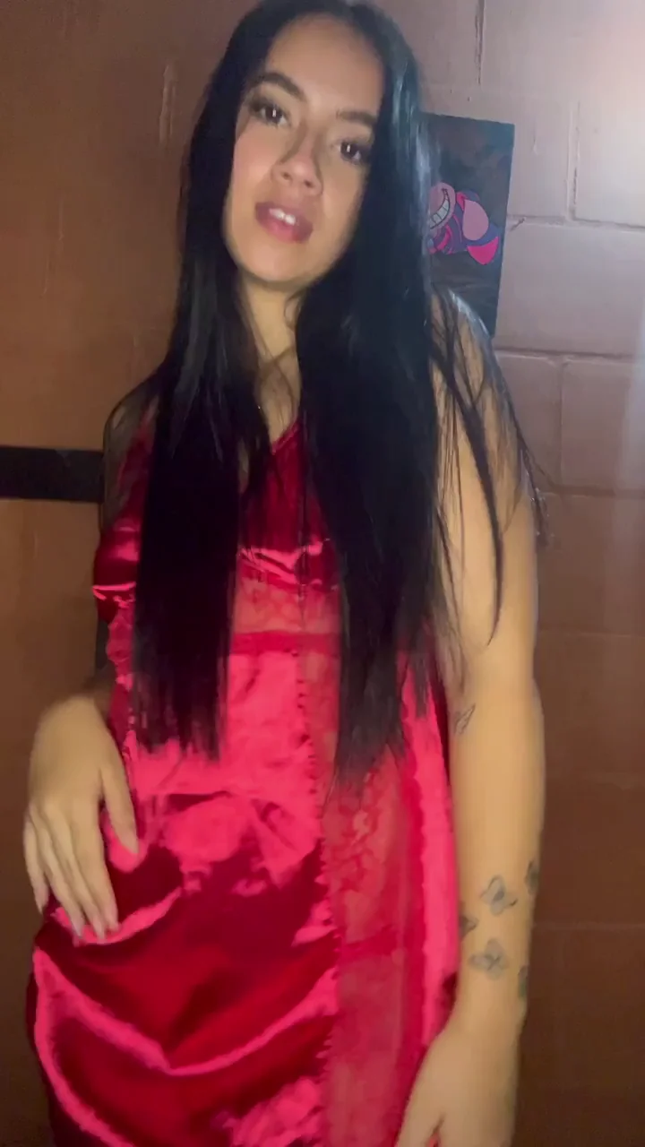 Sofia Leone's Slutty Red Satin Tease 😈🔥