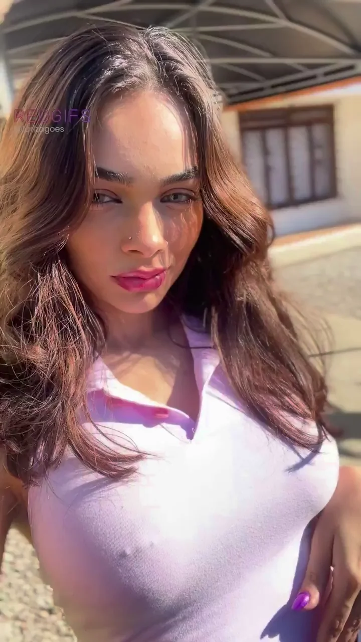 Lariza's Perky Tits Tease in Tight Pink Polo 😍🍒