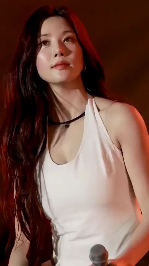 Kwon Eunbi's Mic Tease in Tight White Halter