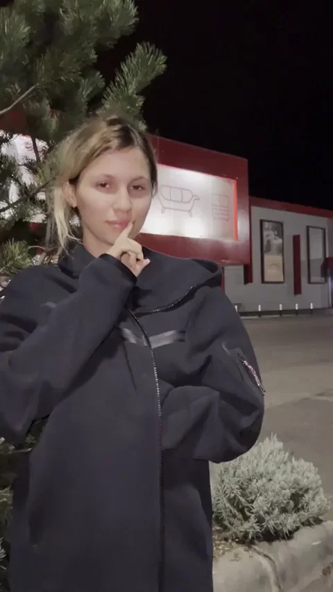 boobs out in public parking lot