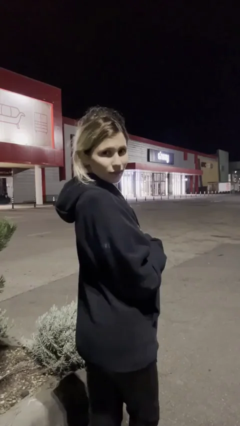 Midnight Parking Lot Tit Tease: Slutty Hoodie Hike-Up
