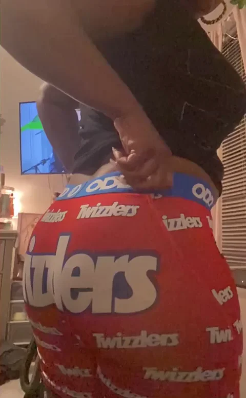 Yes Baby! 🍑 Thick Ebony Ass in Tight Twizzlers Shorts 🔥