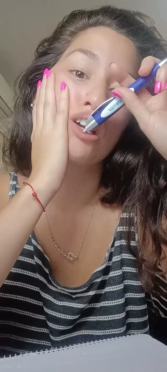 Slutty College Whore Sucks Her Pen Like a Cock 😈📝