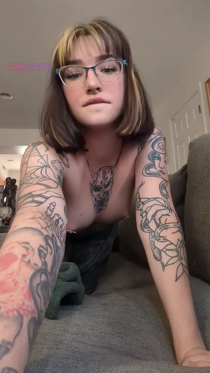 Goth Babe's Wildest Tease: Tatted Tits Out! 🔥🖤