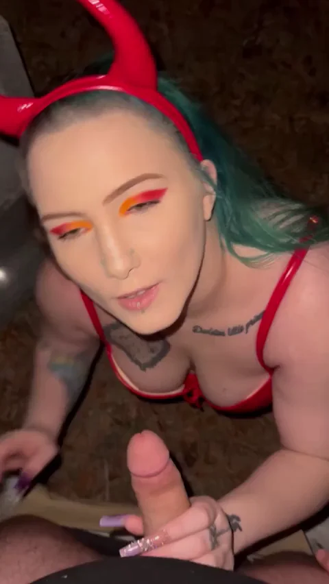Cute Thick Devil Babe Rides Dick Till You Creampie Her Pussy