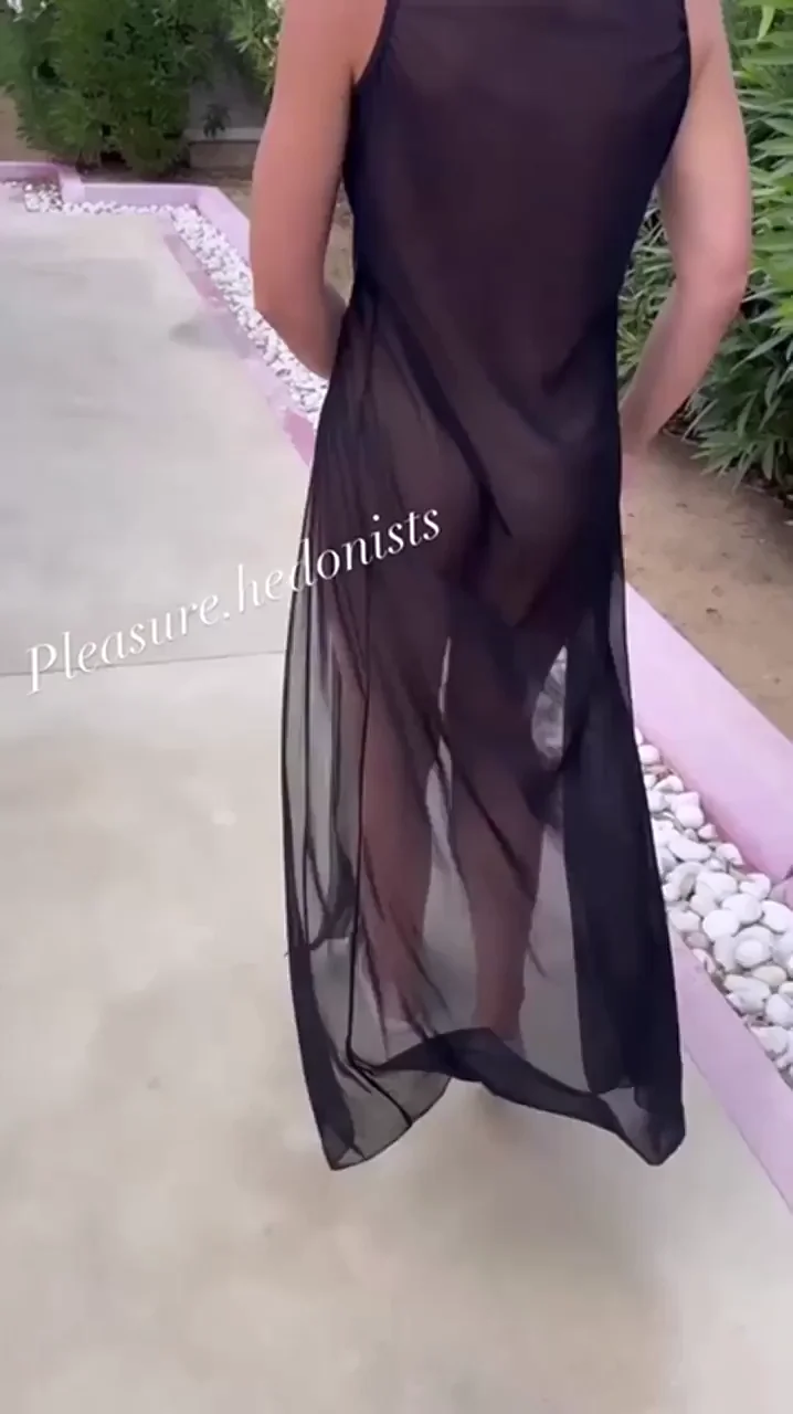 Strutting My Slutty See-Thru Dress Outdoors & Teasing Tits Indoors 😈🔥