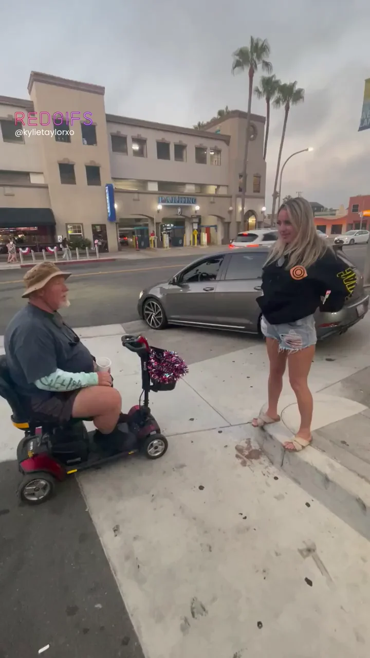 Surprised this old guy with my tits