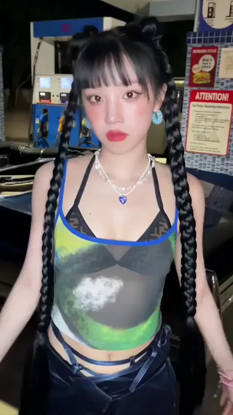 Yuqi's Gas Station Tease: K-Pop Idol's Slutty Curves Dripping Hot