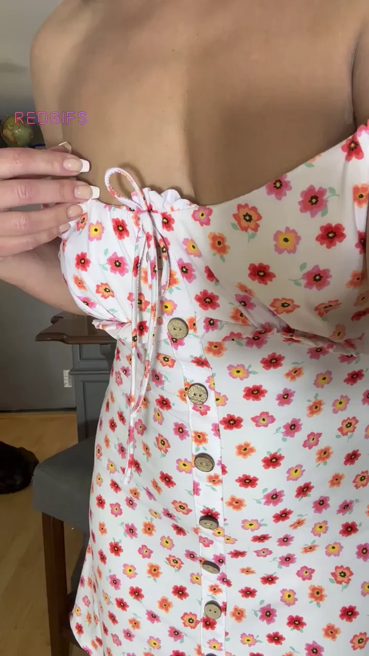 Mommy's Slutty Tit-Slapping Tease in Floral Fuckdress