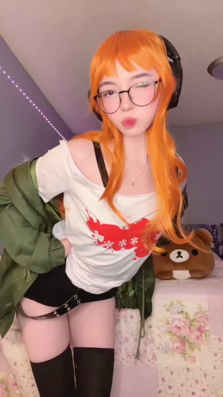 🔥 Futaba Sakura Cosplay Tease by Miamiaxof - Nerdy Slut Vibes! 😈