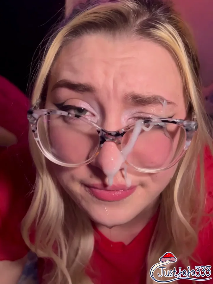 My glasses didn't protect me from his huge cumshot!