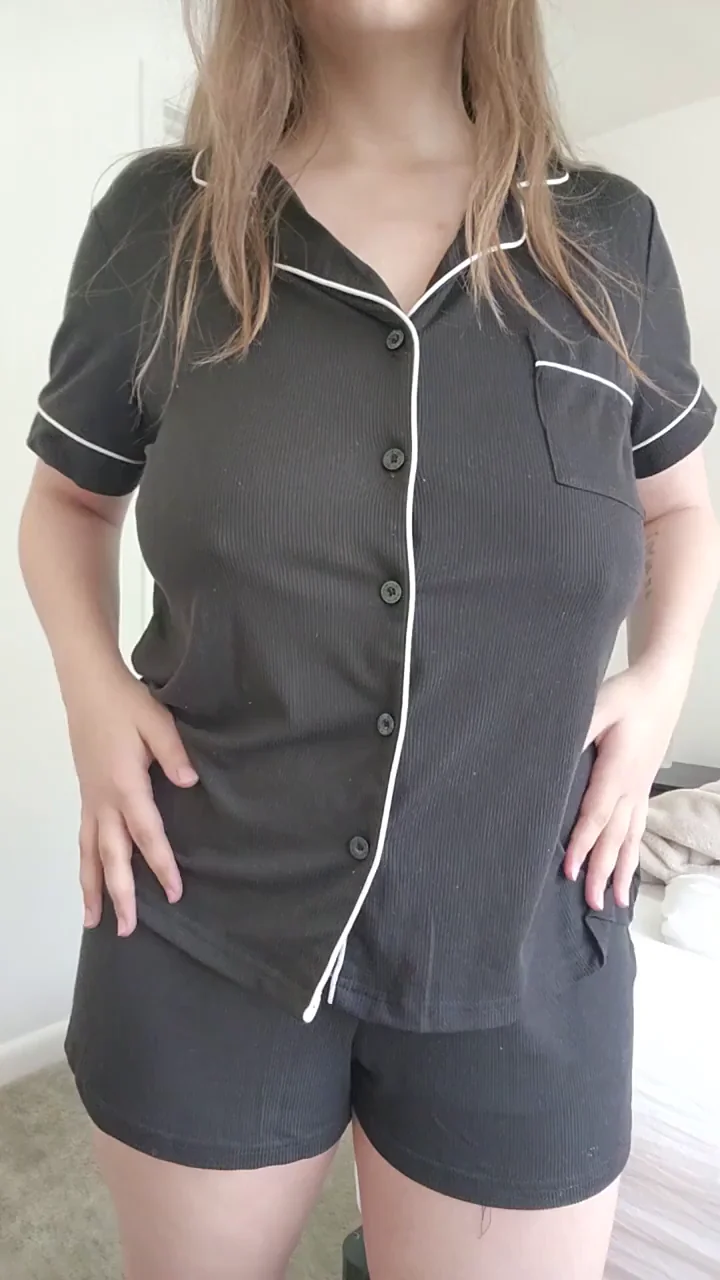 Huge, young Milf tits hiding under these pajamas