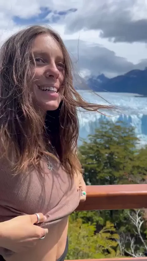 Flashing my tits in Patagonia