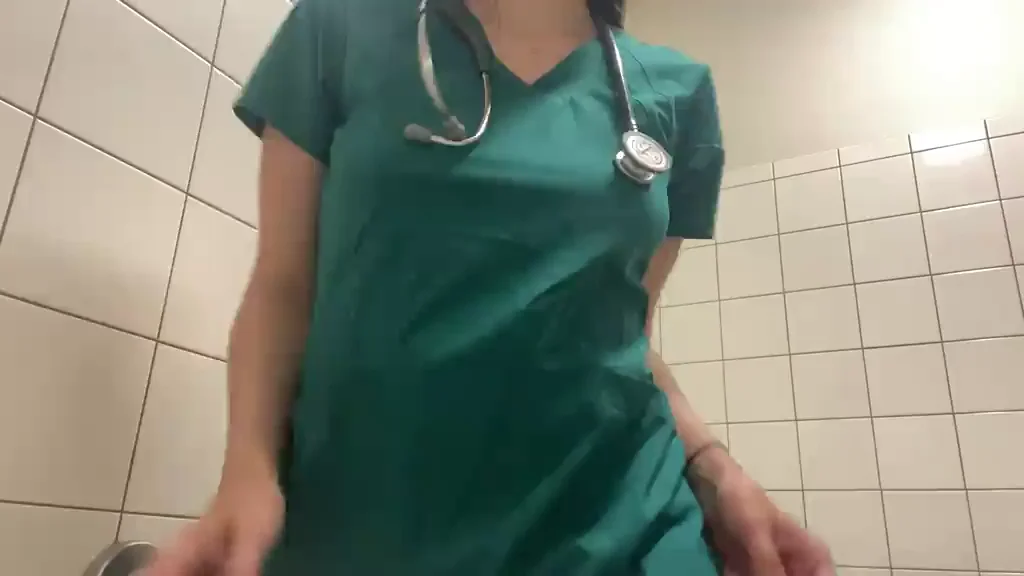 Naughty Nurse Sneaks Off at Work to Flash Her Tight Work Hole