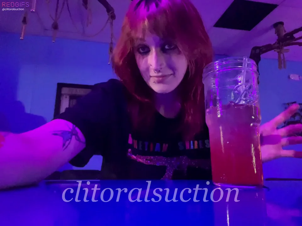 Goth whore flashing at the bar