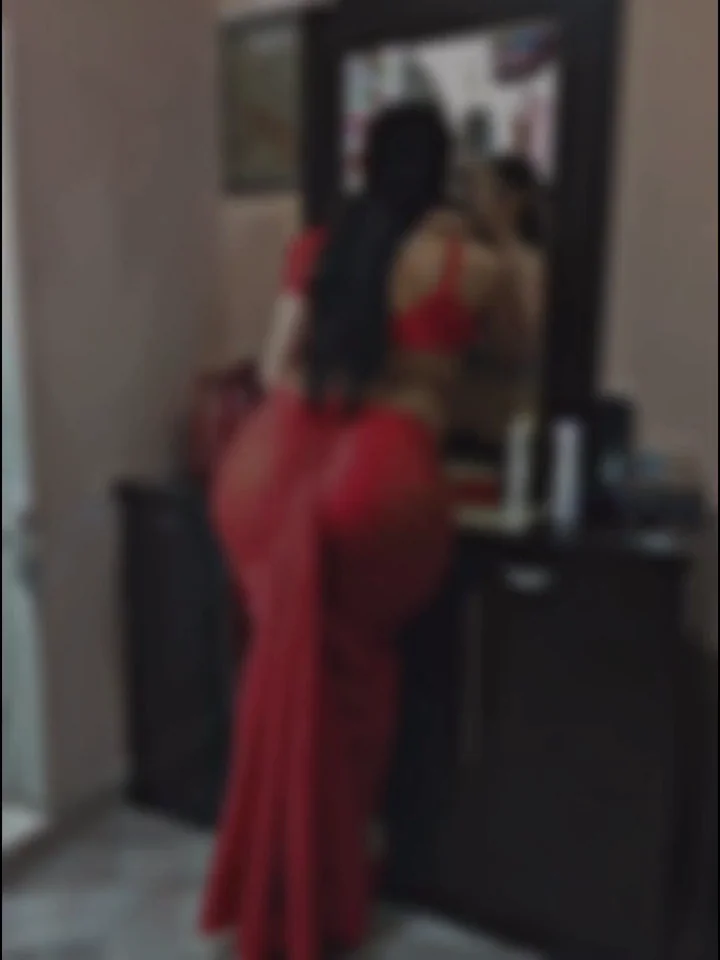 Son's Sneaky Scan of Mom's Juicy Ass in Red Dress Tease