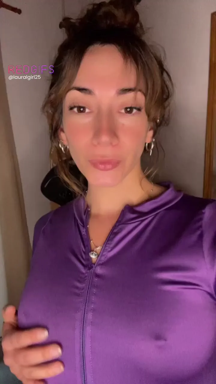 Peeking Under My Tight Purple Top Tease 😈🍒
