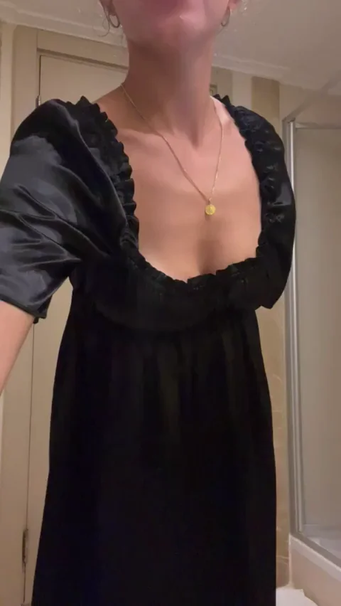 😈 Little Black Dress Tease with Juicy Tanlined Ass 🍑