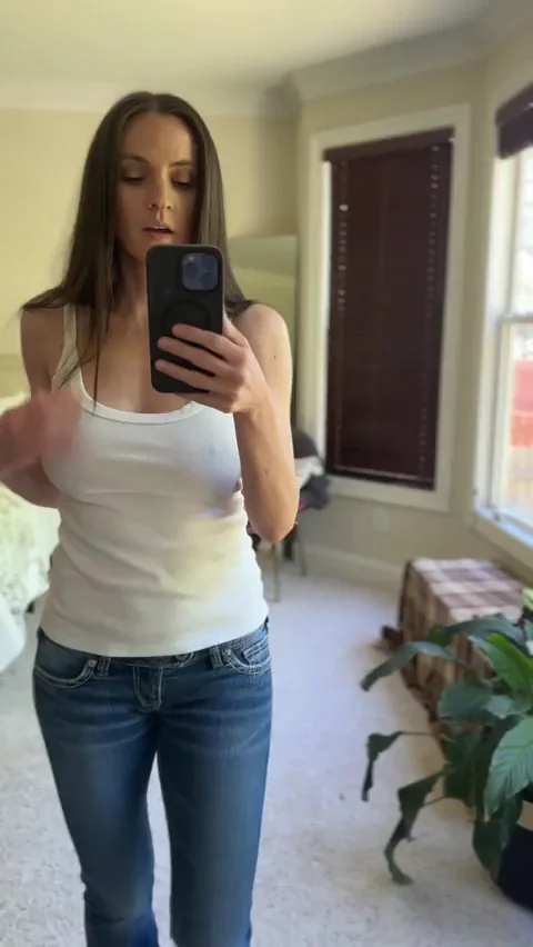 Jeans and a white tank is MILF for “look all you’d like” (f)41