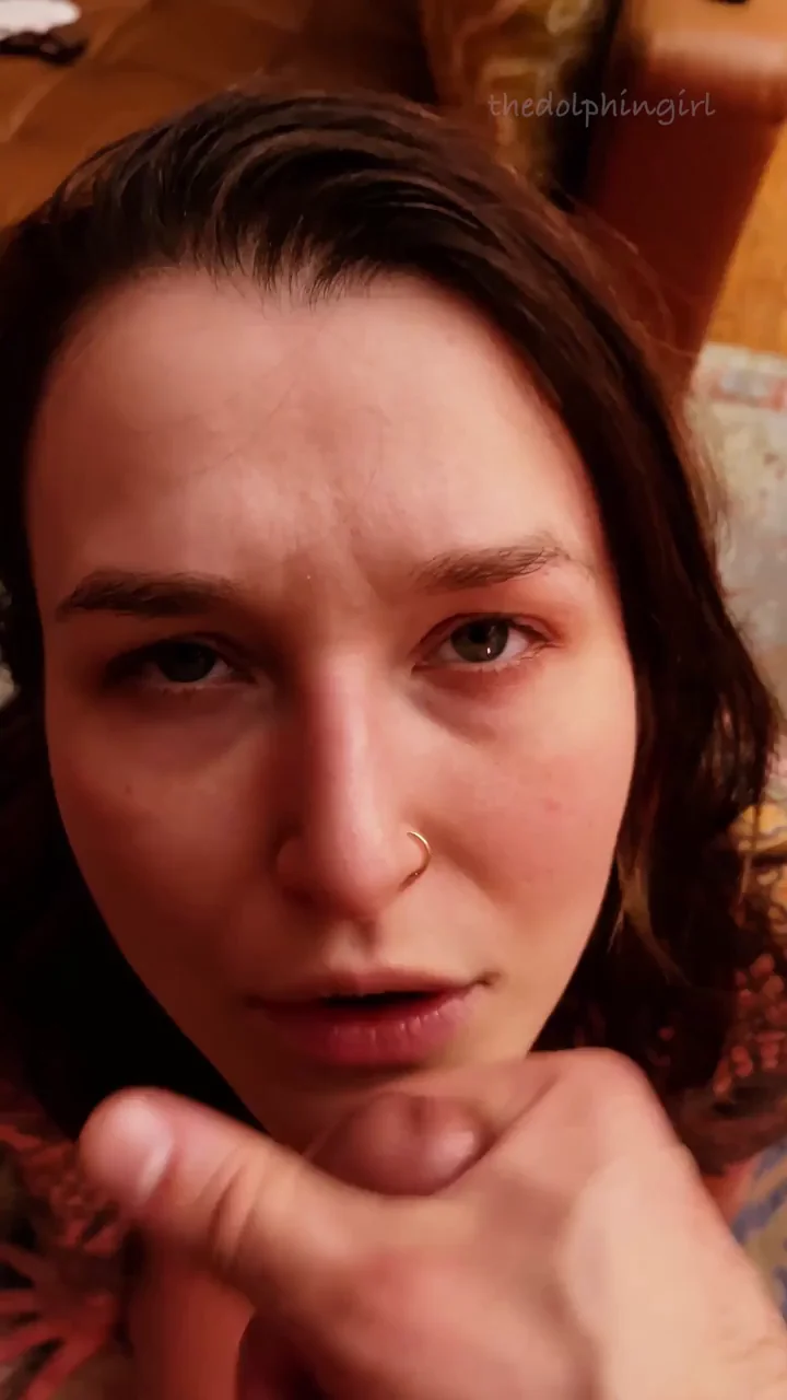 Being a good girl and taking his cum on my face