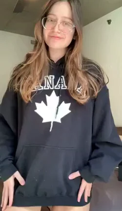 Can i borrow your hoodie? I promise to wear it like this