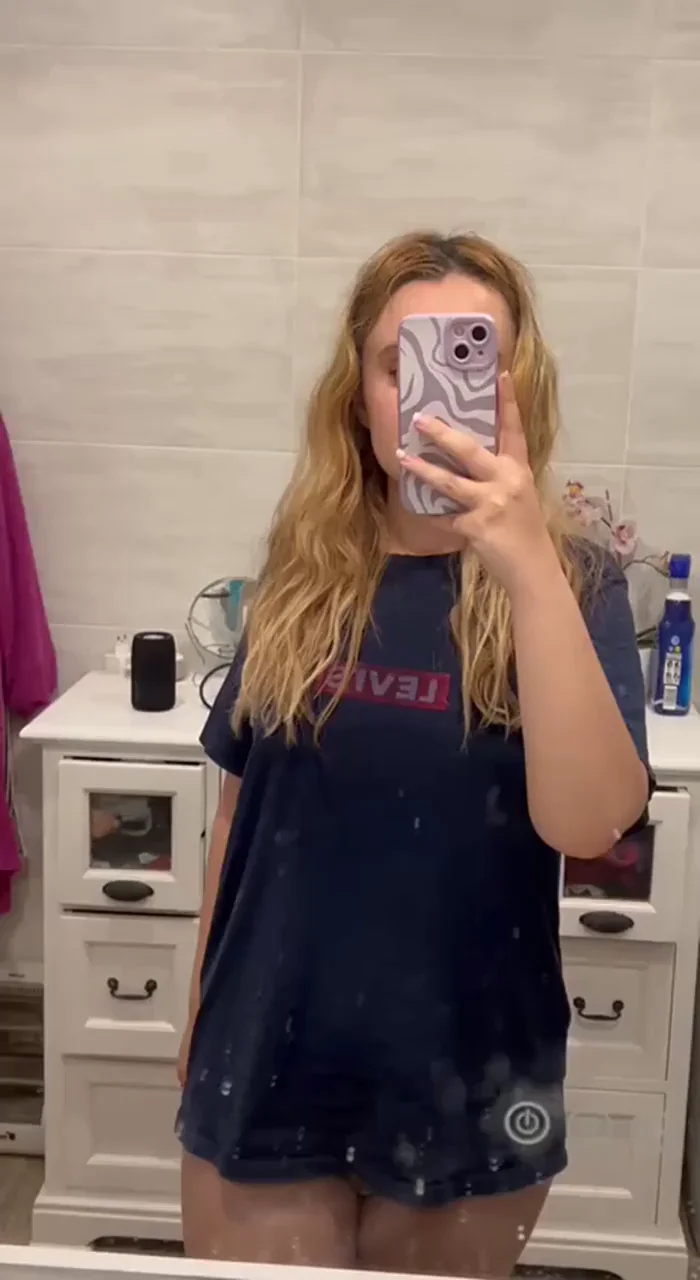 Bathroom Transition Bombshell: From Flat to Fat Tits Glow-Up! 😍