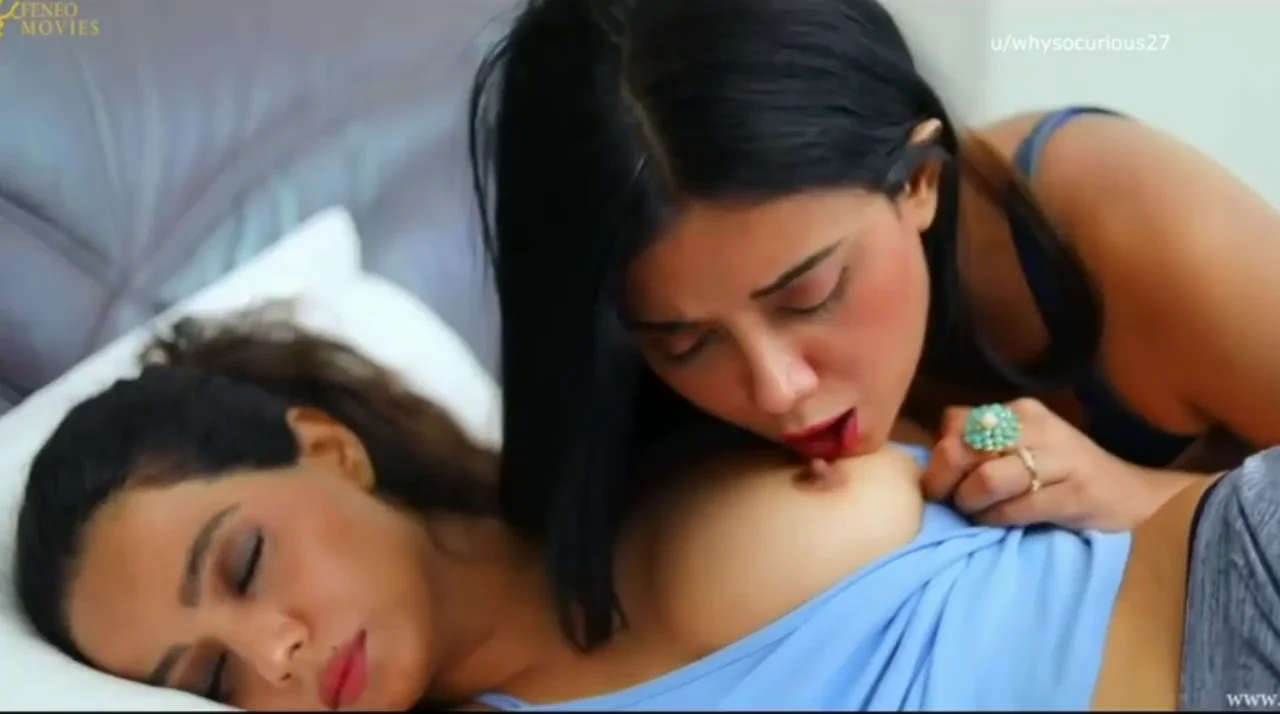 She Pretends to Sleep While Her Girlfriend Sucks Her Tits.