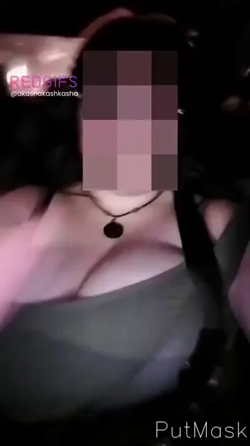 Exposing My Juicy Tits on the Freeway at Night 🌃🍈🍈